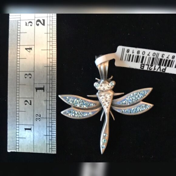 BICO AUSTRALIA NWT Crystal  Silver/Blue Dragonfly Pendant - Picture 2 of 3